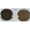 Image 1 : LOT of (2) 1853 LARGE CENTS VG