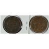 Image 2 : LOT of (2) 1853 LARGE CENTS VG