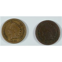 LOT of (2) 1863 INDIAN HEAD CENTS, VF