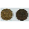 Image 2 : LOT of (2) 1863 INDIAN HEAD CENTS, VF
