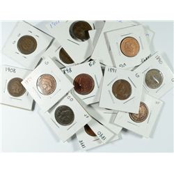 LOT of (17) INDIAN HEAD CENTS, VARIOUS DATE & GRADES