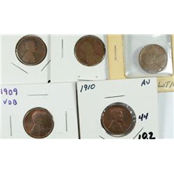 LOT of (5) EARLY SEMI-KEY LINCOLN CENTS (2) 1909 VDB, 1910, 1911-D, 1913-D