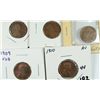 Image 1 : LOT of (5) EARLY SEMI-KEY LINCOLN CENTS (2) 1909 VDB, 1910, 1911-D, 1913-D