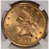 Image 2 : 1893-S $10 GOLD LIBERTY NGC MS-63