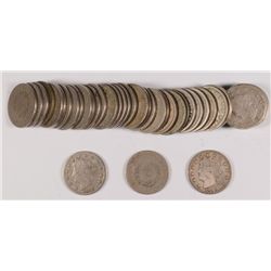 ROLL OF 1890 V-NICKELS GOOD