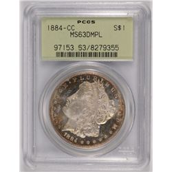 1884-CC MORGAN DOLLAR PCGS MS-63 DMPL OGH