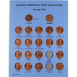 PARTIAL LINCOLN COLLECTION IN ( 2 )  WHITMAN ALBUMS, DATES 1909-1982  125 COINS