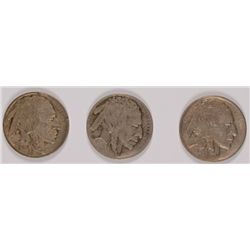 ( 3 ) 1913 BUFFALO NICKELS: 2-TYPE 1 AND 1-TYPE-2