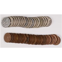 CANADIAN LOT: (21) NICKELS 1922-1949 SOME BETTER DATES  & ( 36 ) CENTS 1932-1970