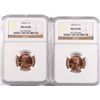 Image 1 : ( 2 ) 1953-D LINCOLN CENTS, NGC MS-66 RED!