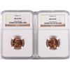 Image 1 : ( 2 ) 1954-S LINCOLN CENTS, NGC MS-66 RED!