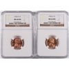 Image 1 : ( 2 ) 1956-D LINCOLN CENTS, NGC MS-66 RED!