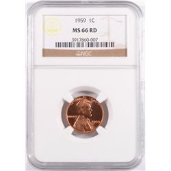 1959 LINCOLN CENT, NGC MS-66 RED! LOOKS MS-67 RED TO US, MS-67 SELL FOR $3500.00