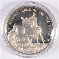 FRANKLIN MINT .8 oz STERLING SILVER FIRST MANNED LANDING ON THE MOON MEDAL