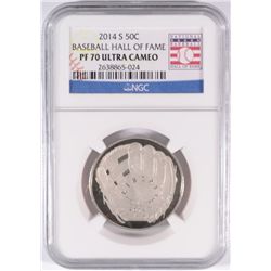 2014 U.S. MINT BASEBALL HALL OF FAME COMMEM. HALF DOLLAR, NGC PF-70 ULTRA CAMEO