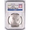 Image 1 : 2014 BASEBALL HALL OF FAME SILVER DOLLAR, NGC MS-70!  WOW!!