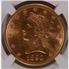 Image 2 : 1890 $10 GOLD LIBERTY NGC MS-63