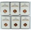 Image 1 : ( 5 ) 1944-D & (1) 1952-S LINCOLN CENTS, NGC MS-66 RED