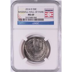 2014 U.S. MINT BASEBALL HALL OF FAME COMMEM. HALF DOLLAR, NGC MS-69!