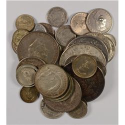 LOT OF ( 35 ) FOREIGN COINS, LARGER COINS AND OLDER DATES ARE INCLUDED