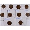 Image 1 : (10) 1913-S LINCOLN CENTS FINE