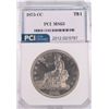 Image 1 : 1875-CC TRADE DOLLAR, PCI MS-63, BLAST WHITE!  RARE CARSON CITY COIN!