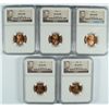 Image 1 : ( 5 ) 1944 LINCOLN CENTS, NGC MS-66 RED GEMS!