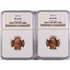 Image 1 : ( 2 ) 1952-S LINCOLN CENTS, NGC MS-66 RED GEMS!