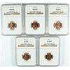 Image 1 : ( 5 ) 1955-S LINCOLN CENTS, NGC MS-66 RED GEMS