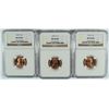 Image 1 : ( 3 ) 1957-D LINCOLN CENTS, NGC MS-66 RED GEMS!