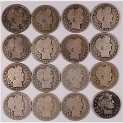 (16) AG'S BARBER HALF DOLLARS