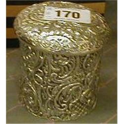 Silver pot and cover. £10-15