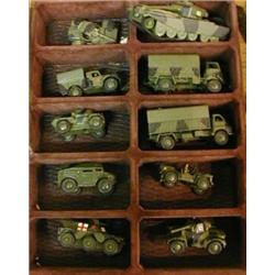 Ten Military Dinky toys. £50-70