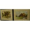 Image 1 : Pair of watercolours by J. Higginson, "Tamworth Castle" and "Bonehill Lane" and a print (3). £40-