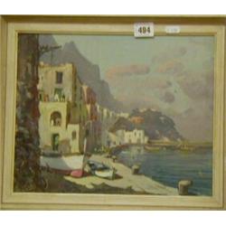 Continental harbour scene. £30-50