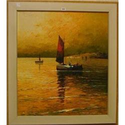 Oil painting - Boats £20-30