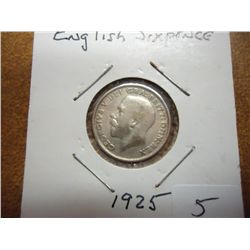 1925 GREAT BRITAIN SILVER 6 PENCE