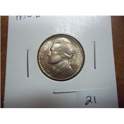 1950-D JEFFERSON NICKEL KEY DATE UNC