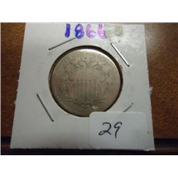 1866 SHIELD NICKEL