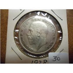 1928 GREAT BRITAIN SILVER HALF CROWN