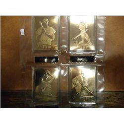 4-22KT GOLD FOIL BASEBALL CARDS