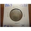 Image 1 : 1863 ITALY SILVER 1 LIRE .1235 OZ. ASW
