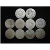 Image 2 : 10 ASSORTED 1880'S SEATED LIBERTY DIMES