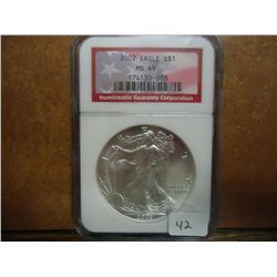 2002 AMERICAN SILVER EAGLE NGC MS69