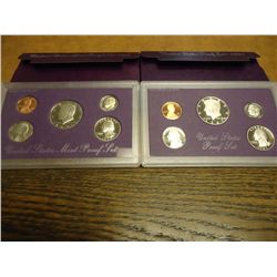 1987 & 1990 US PROOF SETS (WITH BOXES)