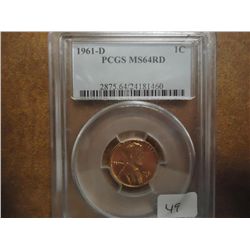 1961-D LINCOLN CENT PCGS MS64RD