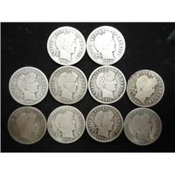 10 ASSORTED BARBER DIMES