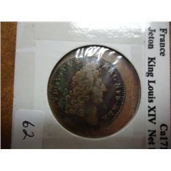 CIRCA 1710 FRANCE JETON KING LOUIS XIV