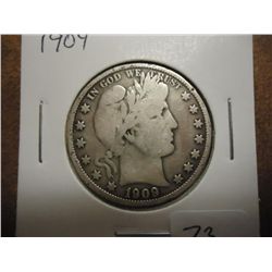 1909 BARBER HALF DOLLAR (VERY GOOD)