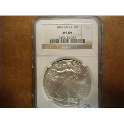 2010 AMERICAN SILVER EAGLE NGC MS69